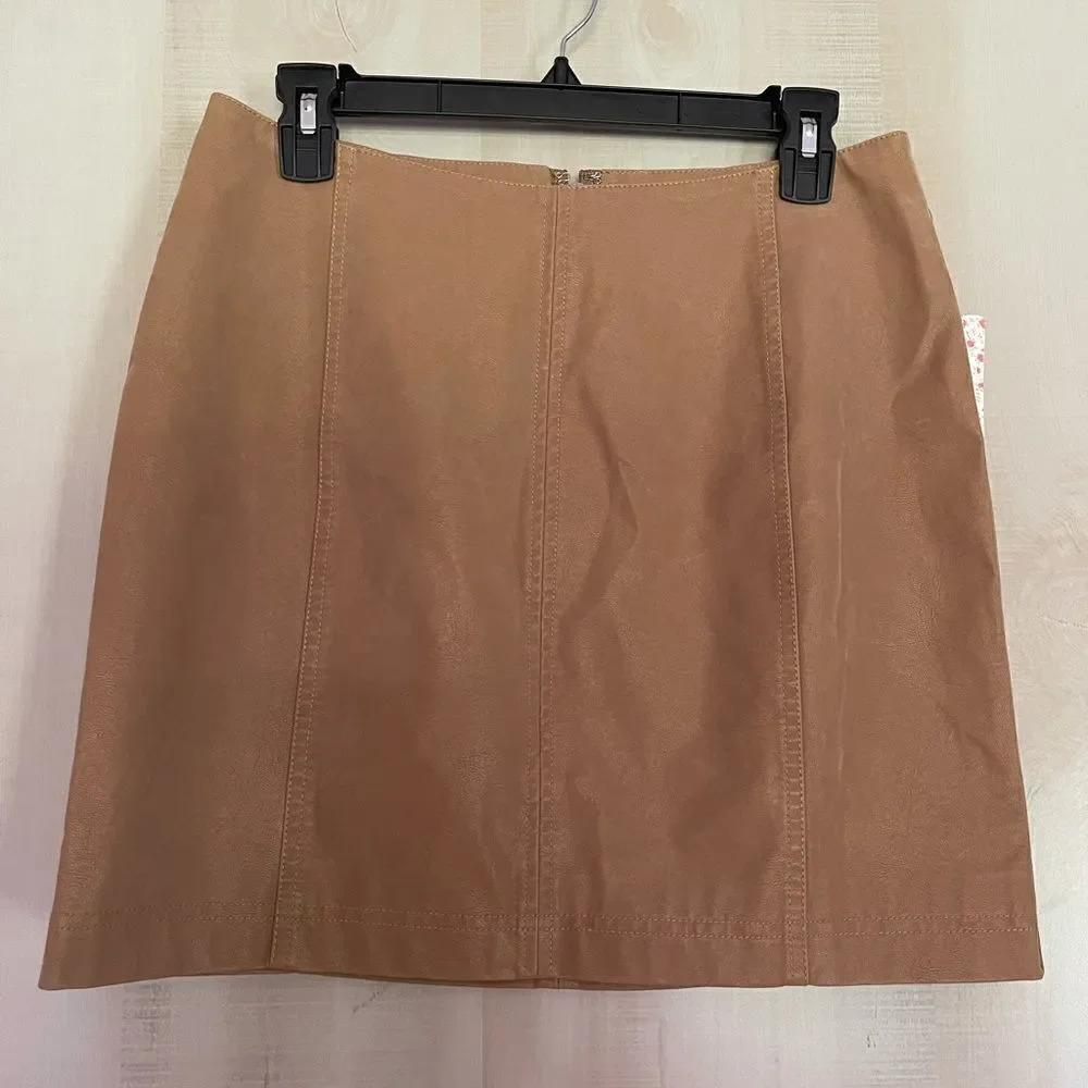 NWT Free People modern‎ femme suede tan skirt, 10